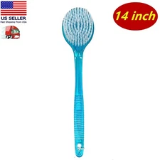 1 Pc Blue 14" Exfoliating Back Scrub, Shower Bath Body Brush Scrubber & Massager