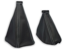 FÜR ALFA ROMEO GTV SPIDER 916 98-04 SCHALTMANSCHETTE HANDBREMSSACK LEDER n.WEISS