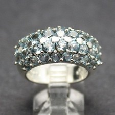 STERLING SILVER GENUINE BLUE TOPAZ RING Size 5 FAST FREE SHIPPING  