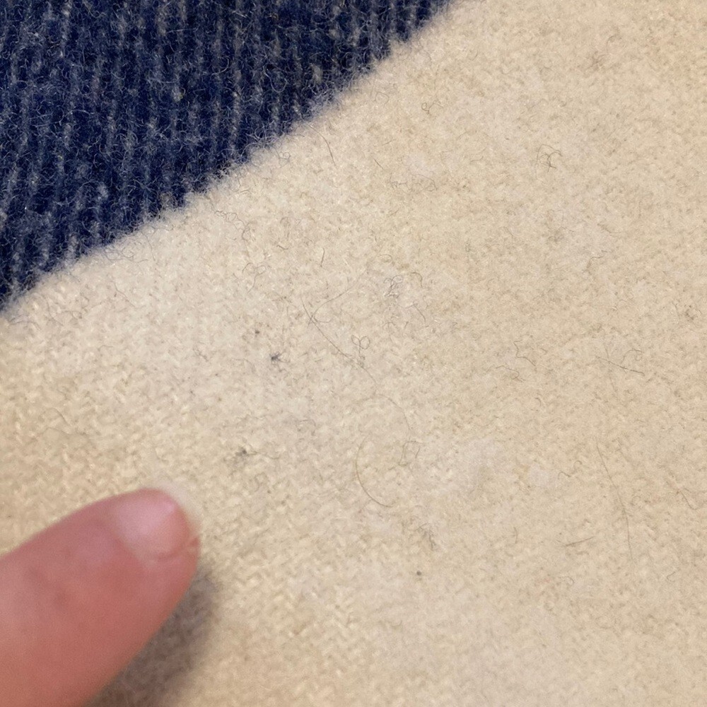 Vintage Hudson Bay 6 Point Blanket Cream 4 Stripe Queen Size Made in