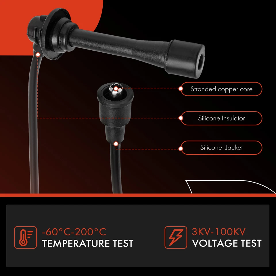 A-Premium 5x Spark Plug Wire Set for Ford Probe 1993-1997 Mazda 626 MX-6 94-97 - image 4 of 4