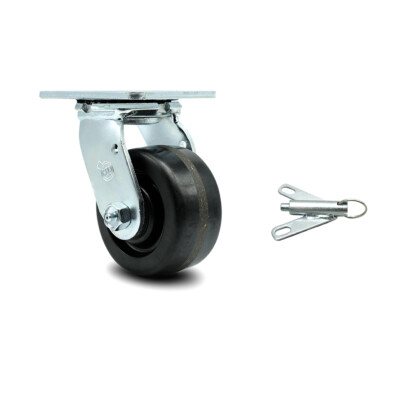 4 Inch Phenolic Swivel Caster with Roller Bearing and Swivel Lock Service Caster