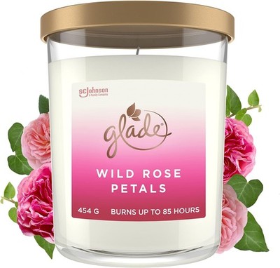 Glade Duftkerze Wild Rose Petals 454g Glas 85 Std Brenndauer