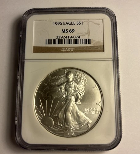 1996  Silver Eagle MS 69 NGC Graded