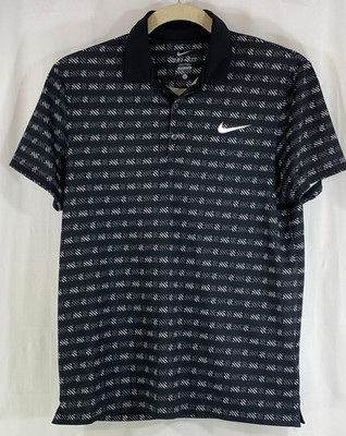 Nike NikeCourt Sphere Striped Tennis Polo Black White 728999 Mens L