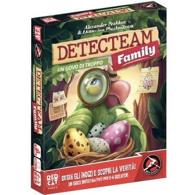 EIN EI ZU VIEL Ermittlungsspiel DETECTEAM FAMILY red glove IN ITALIENISCH Alter