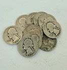 10x Lot - 90% Silver Washington Quarters - Pre 1964 Coins