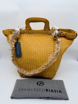 NEU mit Etikett FRANCESCO BIASIA Damen Leder Handtasche sandgelb