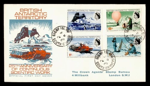 DR WHO 1969 BRITISH ANTARCTIC TERRITORY FDC 20TH ANIV CACHET COMBO SIGNY M71619