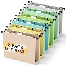 Best Extra Capacity Plastic Hanging File Folder,12 Pack Reinforced Hang Folders