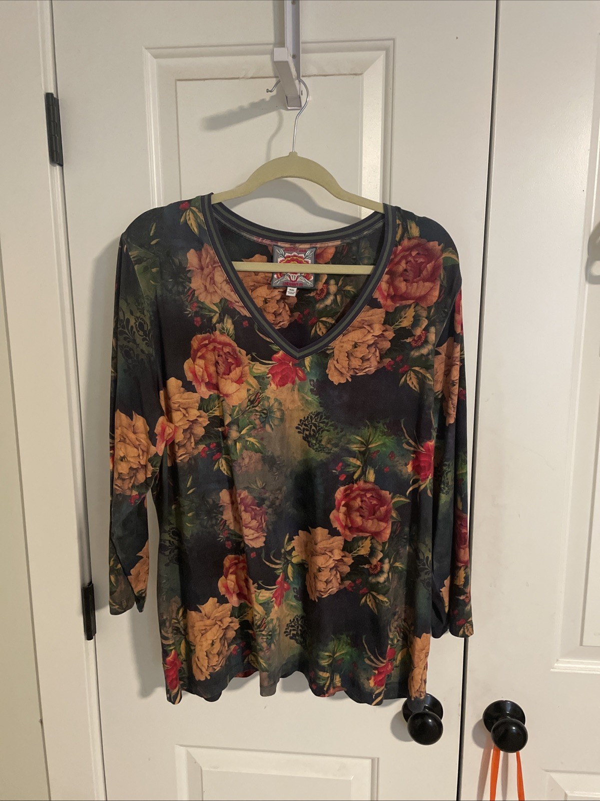 JOHNNY WAS  Janie favorite v-neck 3/4 sleeve tee, XXL, EUC