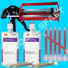 3M 05887 5887 (2 Tubes) + Mixing Nozzles (6) + Adhesive Gun For Plastic Repair
