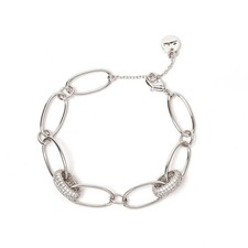 SODINI Bracciale Argento con Anelli di Zirconi – Judith (17,5+3 cm)