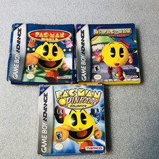 Game Boy Advance Pac-Man World Ms. Pacman Pinball Nintendo GBA Lot 3 Games CIB