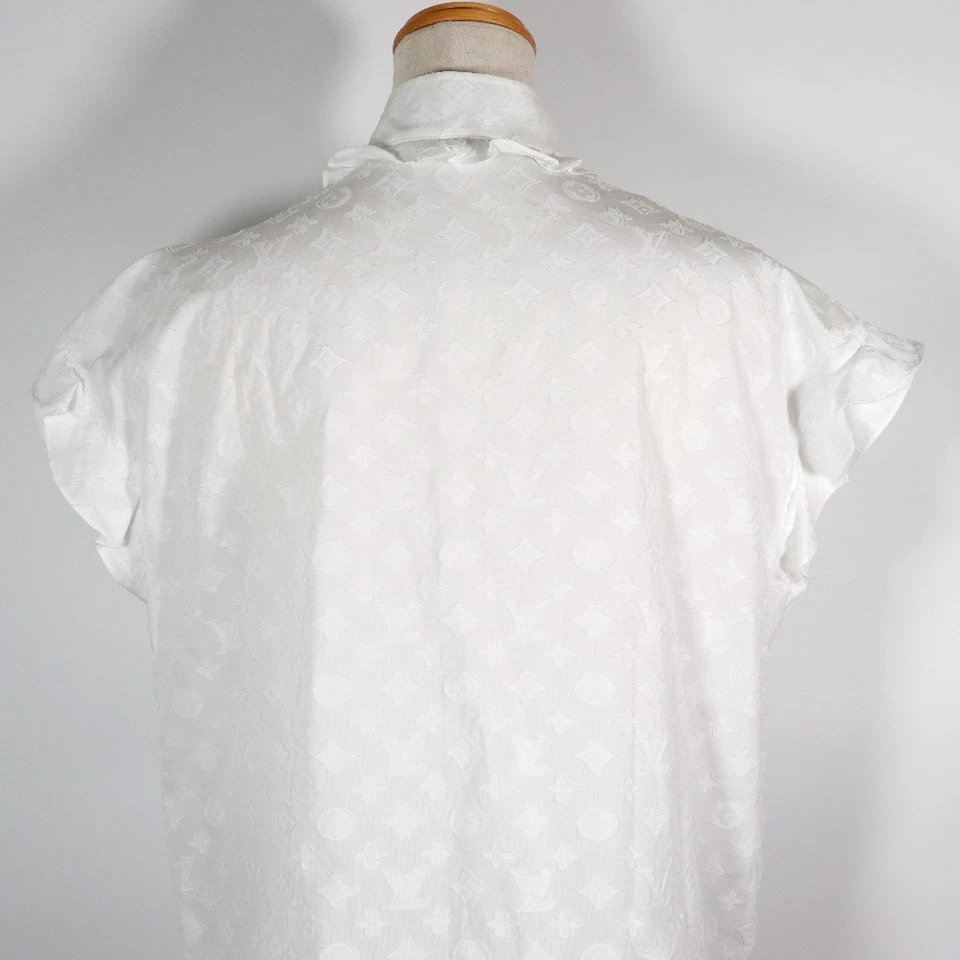 Blusa top con volantes manga francesa LOUIS VUITTON RW232W AQV FHBL13 monograma r... Foto 4 de 4