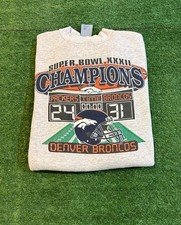 Vintage Denver Broncos sweatshirt mens large gray crewneck super bowl thick RK