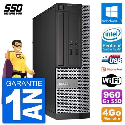 PC Dell Optiplex 3020 SFF G3220 RAM 4Go SSD 960Go Windows 10 Wifi