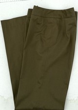 Escada Luxury Cotton Slacks Pants Flat Front Olive Green 36 / 6 Excellent