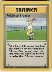 Pokemon Breeder 76/102 Base Set Rare Trainer
