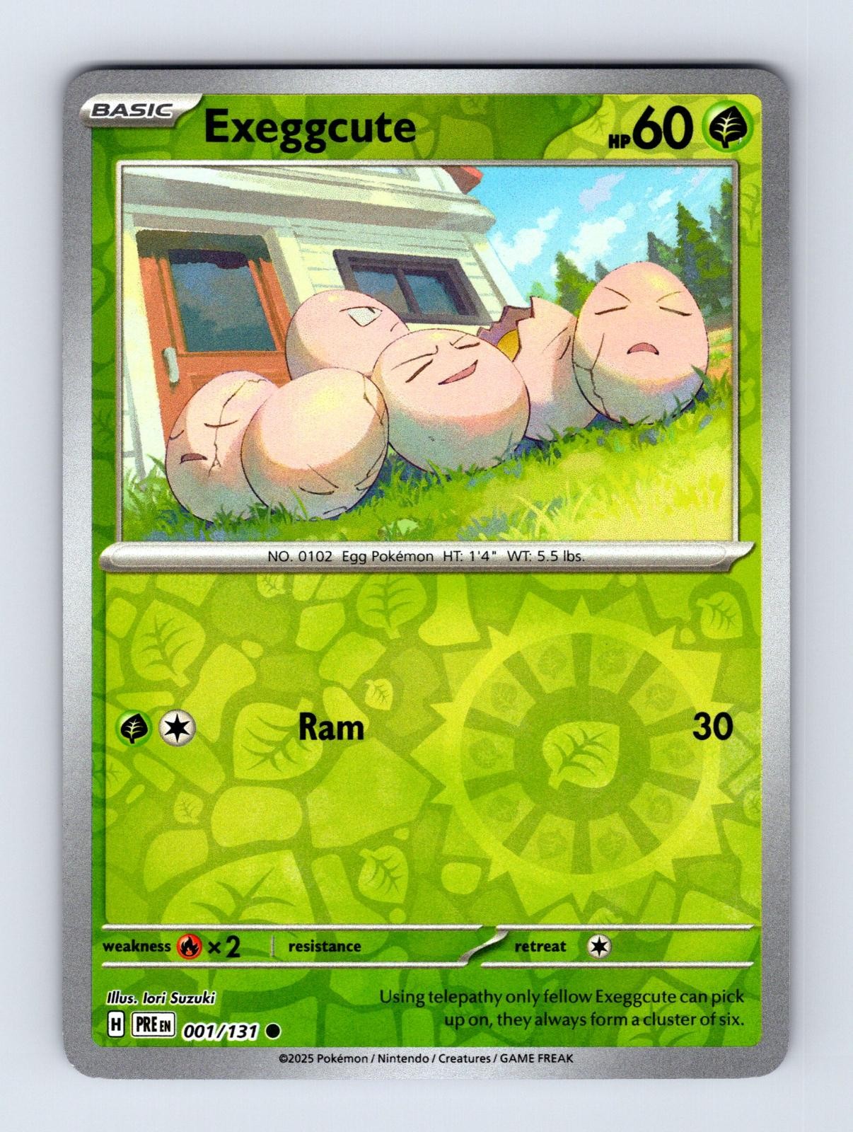 Exeggcute Prismatic Evolutions 001/131 Reverse Holo Pokemon NM