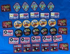 Lot of 36 APA Assorted 8 - 9 Ball Patches Break Run 5-0 Team Sweep on the Break