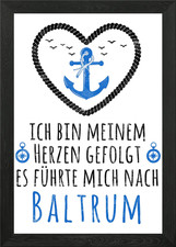 Baltrum Nordsee Spruch Gerahmtes Wandbild Poster Leinwanddruck Bild
