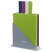 Salter Chopping Board Set & Stand Multi-Coloured Preventing Cross Contamination