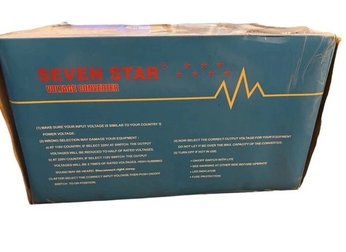 Seven Star AR1000 Auto Voltage Regulator/Converter 110/120-220/240 Step Up/Down - Image 2 of 2