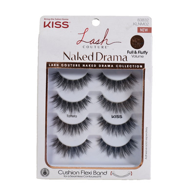 KISS Lash Couture Naked Drama Collection False Eyelashes, 4 Pairs