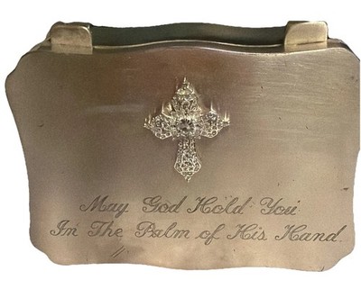 Things Remembered Silver Swarovski Crystal Cross Trinket Box With Engraving