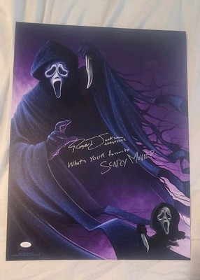 Ghostface Scream Poster by Steven Luros Holliday Remarque Roger L Jackson JSA