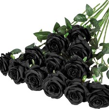 12 Bulk Artificial Roses, White Fake Flowers, Simulated Velvet Rose Bouquet