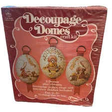 Vintage 1974 Craft Master Holly Hobby Decoupage Domes Craft Kit NEW Open Box