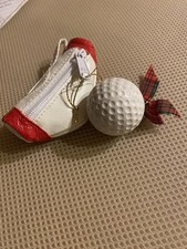 Christmas Vintage Ornament of Leather Golf Bag  Golf Ball Christmas Ornament