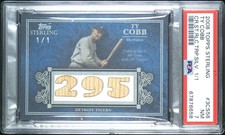 2008 Topps Sterling TY COBB 1/1 Career Stats Relics Triple Game Used Bat PSA 7 