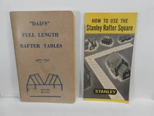 "Dad's" FULL LENGTH RAFTER TABLES & HOW TO  USE A STANLEY RAFTER SQUARE 2 BOOKS