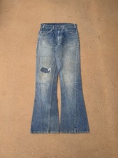 Vintage 70 s Levi s 646 Orange Tab Bellbottom Flare Faded Denim Jeans Size 29x31