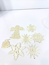7 Handmade White thread crochet ornaments