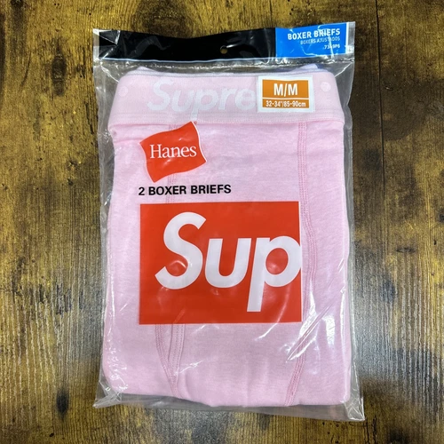 Supreme Boxers 2 Pack Pink Size M Briefs Hanes Underwear Designer New Authentic