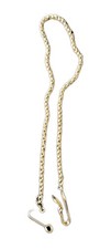 Vtg Swank 16.5" Silvertone Rope Pocket Watch Chain/Fob Hook  Spring-Ring Clasp