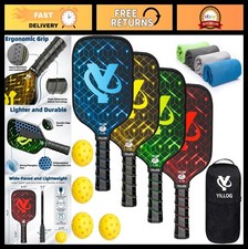 Pickleball Paddle Set of 4 - USAPA Approved, Fiberglass Paddles, Balls Towels
