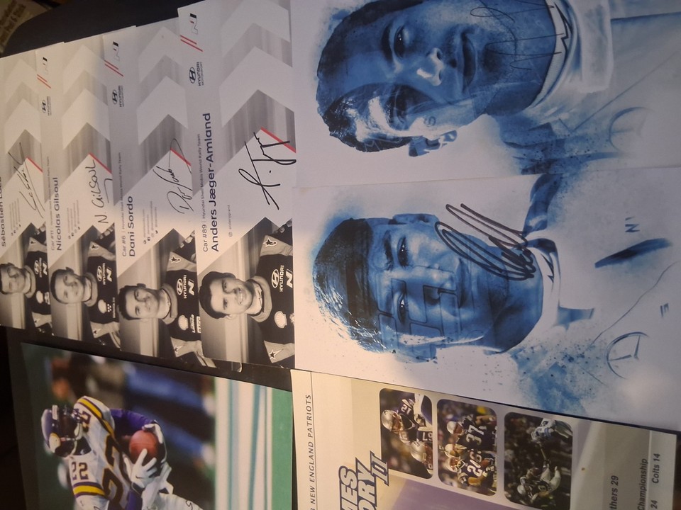 Autographed Sports Memorabilia Collection with Photos and Signed Cards ...