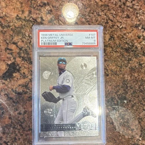 1996 Fleer Metal Universe Ken Griffey Jr #107 Platinum Edition PSA 8 Mariners