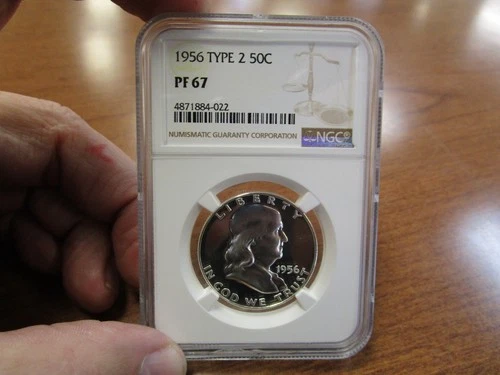 1956 Type 2 United States Franklin Proof Silver Half Dollar PF67 NGC