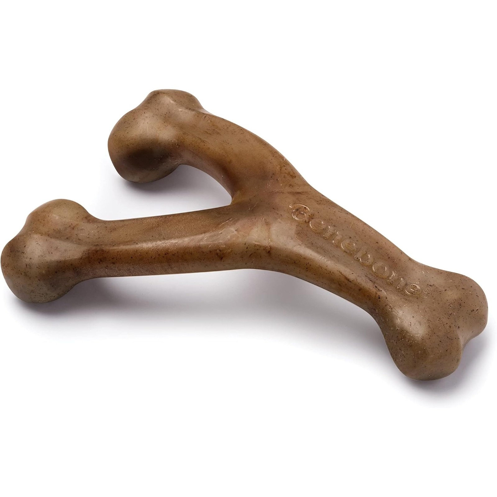 Benebone Wishbone Dog Chew Toy for Aggressive Chewers, Medium, REAL Bacon