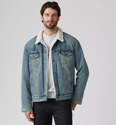BEST PRICE LEVI'S Type Iii Sherpa Trucker Jacket Mustard - Medium Wash