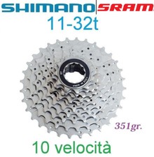 cassetta pacco pignoni bici corsa 11-32t shimano ruota libera 10 velocità 10v
