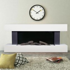 Electric Fireplace Suite Wooden Surround Remote LED Flame Fire 52inch 2kW Heater