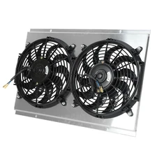 For Radiator 1982-2002 Chevy S10 Blazer 84-90 Corvette Aluminum Shroud+12'' Fan