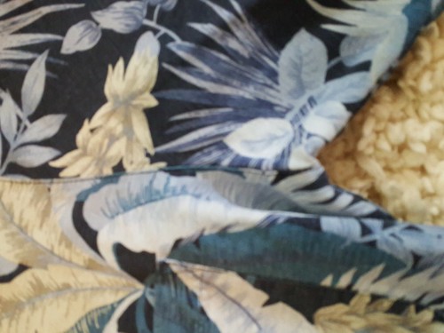 Camisa Caribbean Joe Hombre Talla M Hoja Azul Hawaiana Estampado Aloha Lino Botones - Imagen 6 de 12